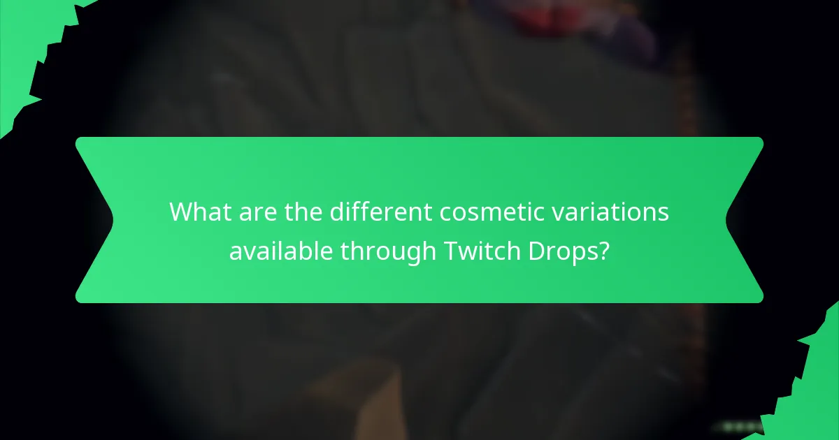 What colour schemes are used in Twitch Drops cosmetics?