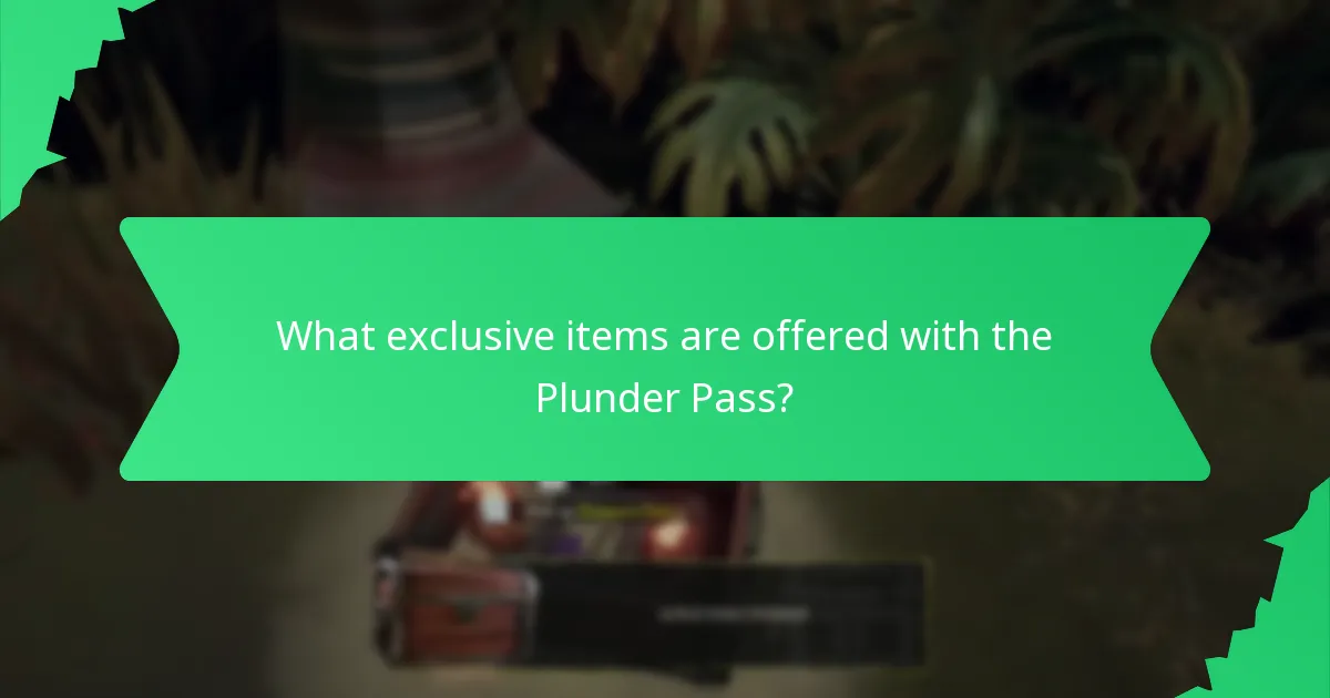 What exclusive items are offered with the Plunder Pass?